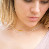 Heart Necklace Matte Finish Sterling Silver Adjustable