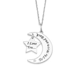 I Love You to the Moon and Back Moon Star Necklace with Genuine Diamond Accent