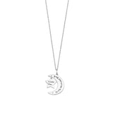 I Love You to the Moon and Back Moon Star Necklace with Genuine Diamond Accent