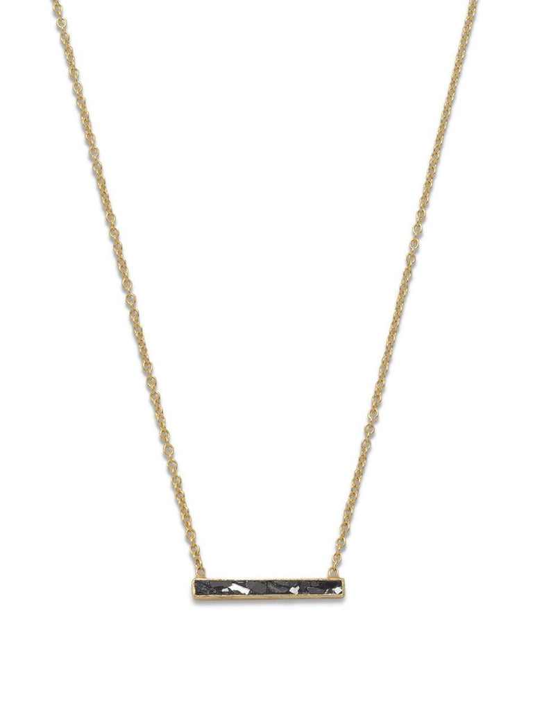 Bar with Diamond Chip Necklace Gold-plated Sterling Silver