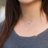 Crescent Moon Necklace Sterling Silver