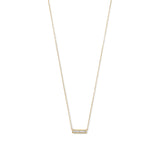 Mini Cubic Zirconia Bar Necklace Gold-plated Sterling Silver