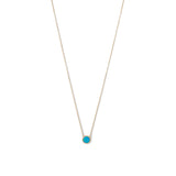 Synthetic Blue Opal Necklace Gold-plated Sterling Silver Adjustable Length