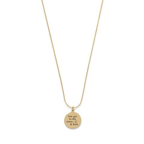 Gold-plated Sterling Silver Love You to the Moon and Back Necklace