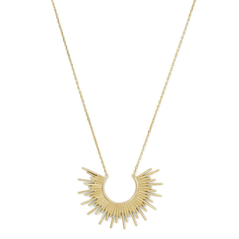 Gold-plated Sterling Silver Sun Burst Necklace