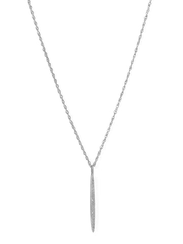 Genuine Diamond Rhodium-plated Sterling Silver Vertical Bar Necklace