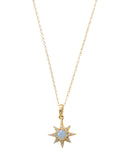 Synthetic Opal North Star Necklace with Cubic Zirconia Gold-plated Sterling Silver