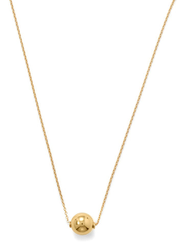 Single Polished Bead Necklace Gold-plated Sterling Silver