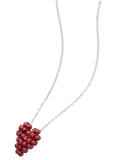 Red Heart Necklace with Dyed Cultured Freshwater Pearls Sterling Silver