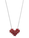 Red Heart Necklace with Dyed Cultured Freshwater Pearls Sterling Silver