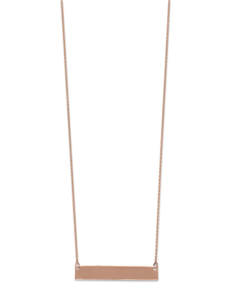 Bar Necklace 14k Rose Gold-plated Sterling Silver - Adjustable Length
