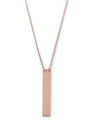 Vertical Bar Drop Necklace 14k Rose Gold-plate on Sterling Silver