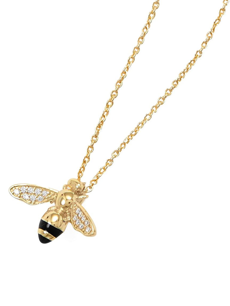 Clara Beau Crystal Bee Pendant Necklace, Silver Plated – En Reverie