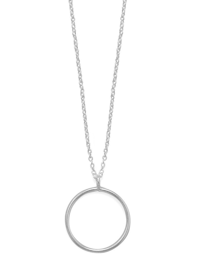 Sterling Silver Circle Pendant Necklace