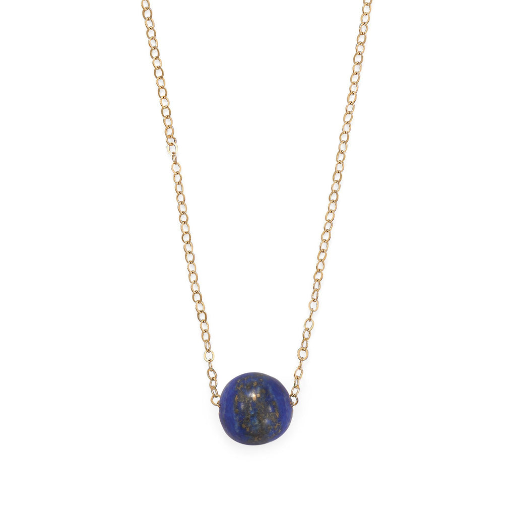 Lapis Lazuli Single Bead Floating Necklace 14/20 Gold-filled Chain