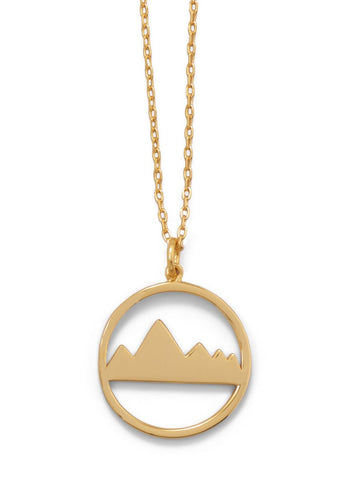 Mountain Range Necklace 14k Gold-plated Sterling Silver Adjustable Length