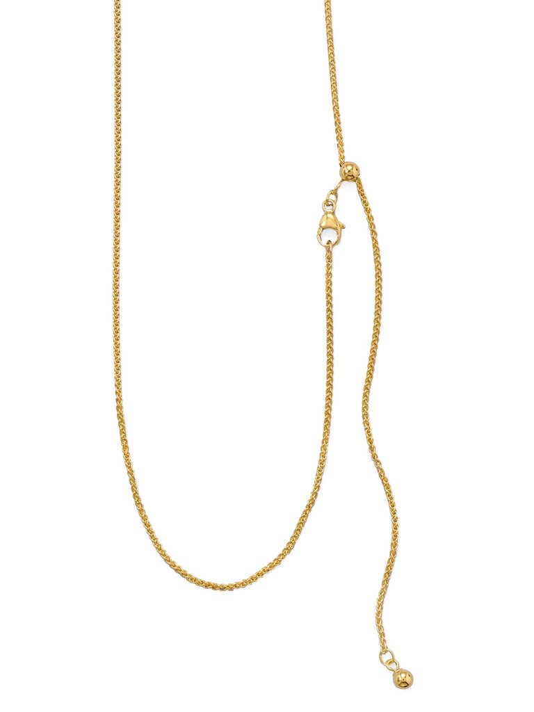 14k Gold-filled French Wheat Chain Necklace Sterling Silver Adjustable Length