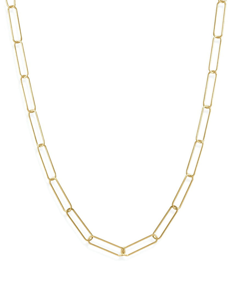 Paperclip Chain Necklace 14k Gold-plated Sterling Silver