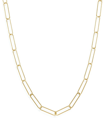 Paperclip Chain Necklace 14k Gold-plated Sterling Silver