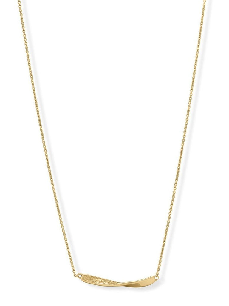Twist Bar Necklace 14k Gold-plated Sterling Silver