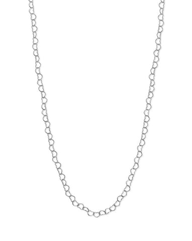 Heart Link Chain Necklace Sterling Silver, 16-inch