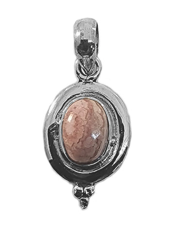 Rhodochrosite Pendant Sterling Silver Handmade