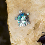 Paua Shell Turtle Sterling Silver Pin or Pendant