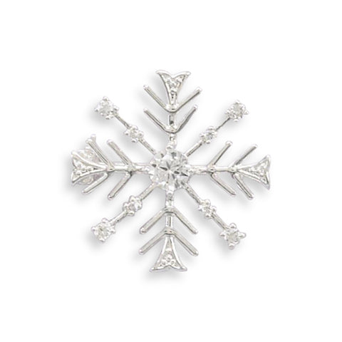 AzureBella Jewelry Snowflake Fashion Pin with Sparkly Clear CZs