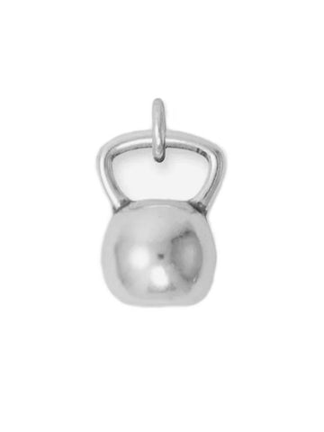 Kettleball Charm Sterling Silver Oxidized Finish