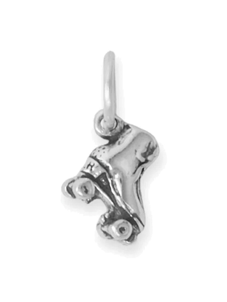 Roller Skate Charm 3D Sterling Silver