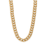 Gold Tone Curb Chain Necklace with Toggle Clasp