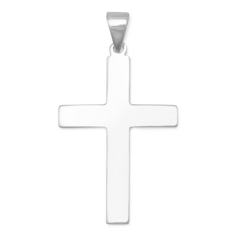 Cross Pendant Polished Sterling Silver, Pendant Only