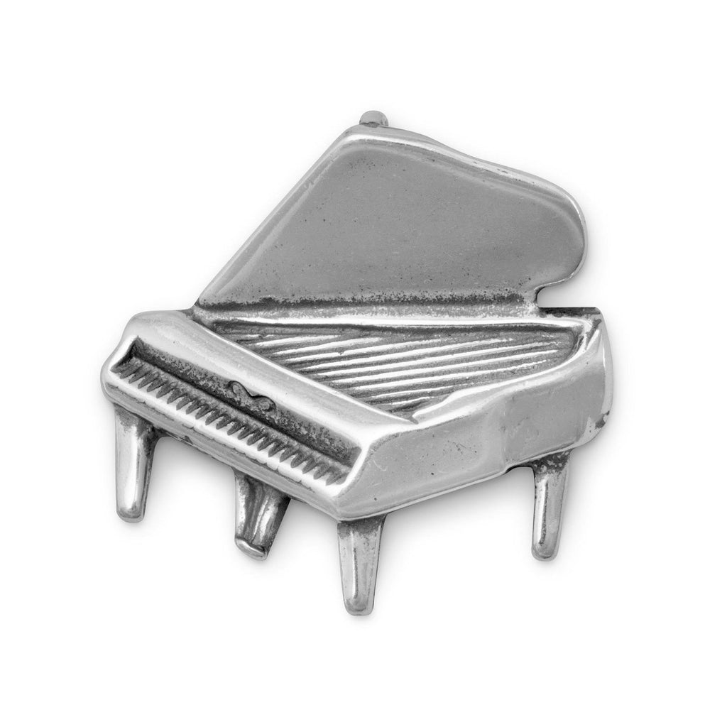 Grand Piano Slide Pendant Charm Necklace Sterling Silver