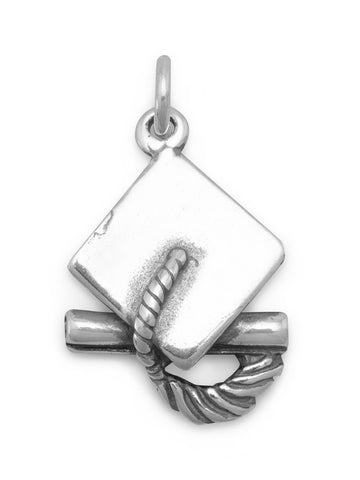 Graduation Cap Sterling Silver Charm