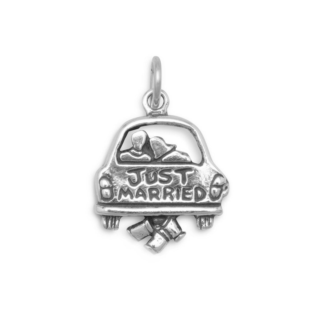 Wedding Just Married Charm Sterling Silver, Made in the USA