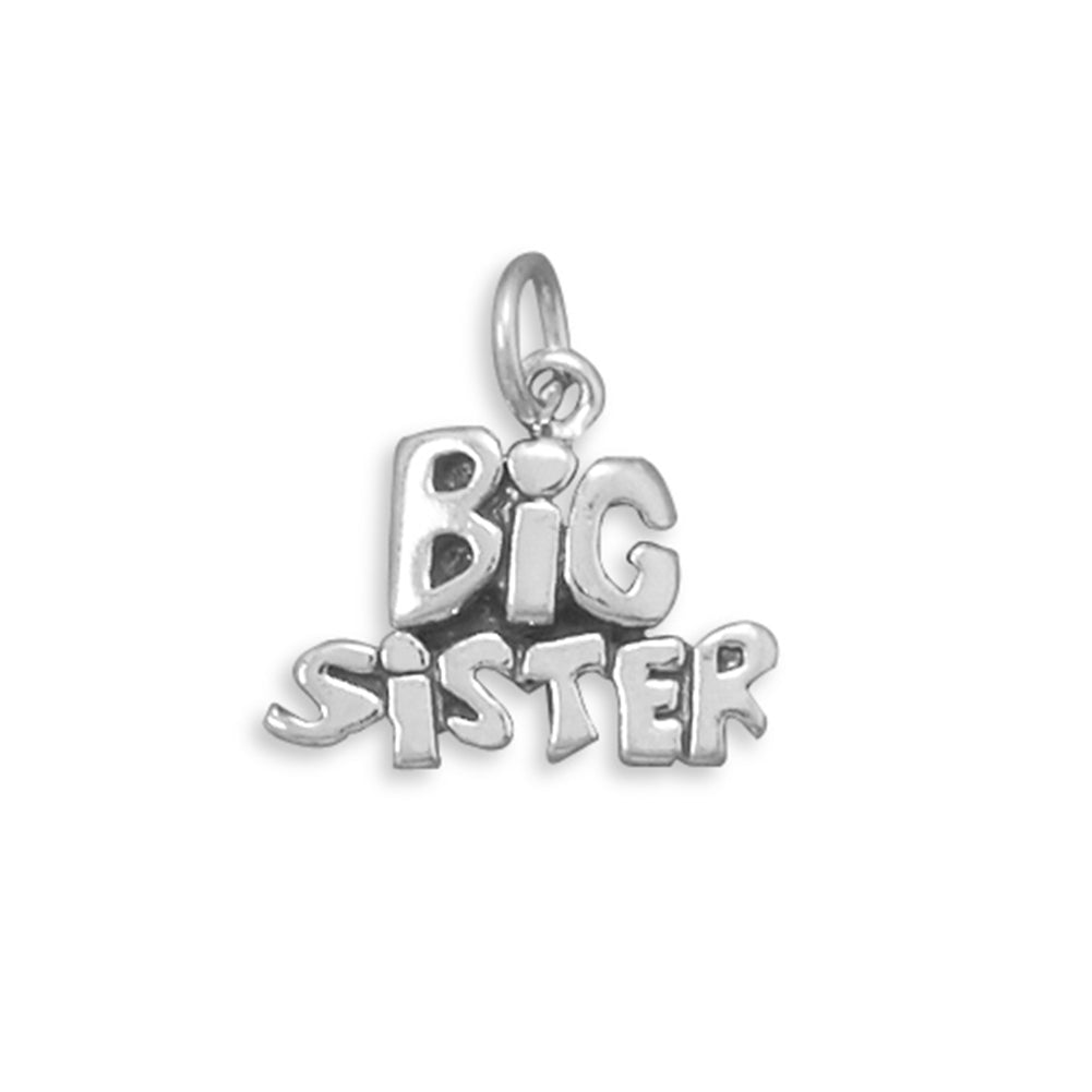 Big Sister Charm Sterling Silver, Made in the USA