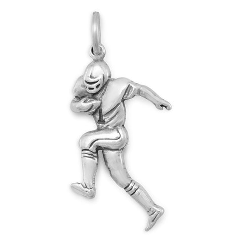 Football Player Charm Sterling Silver, Made in the USA