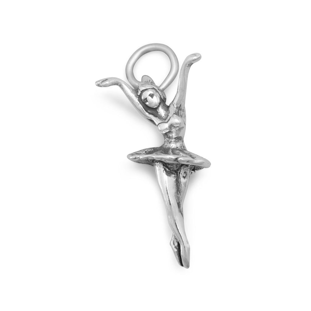 Ballerina Charm Dancing Sterling Silver - Made in the USA