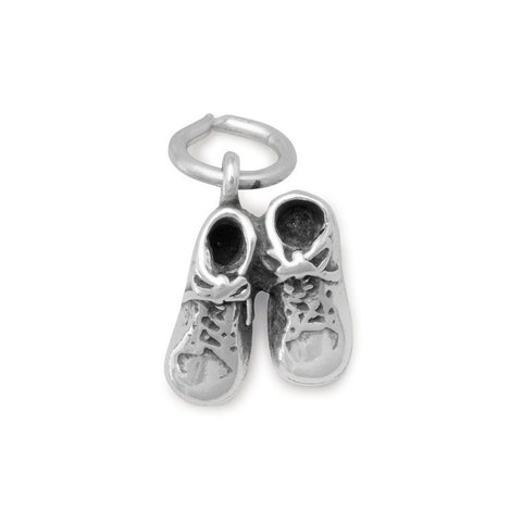 Pair Baby Shoes Charm Sterling Silver - Made in the USA