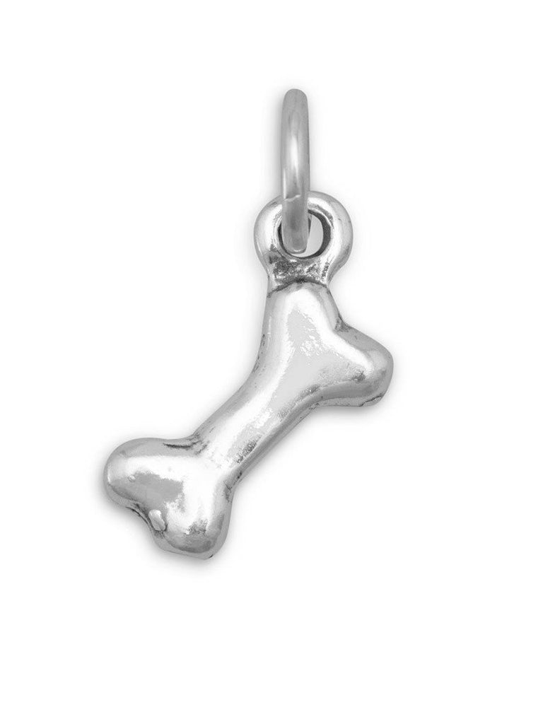 Dog Bone Charm Sterling Silver, Made in the USA