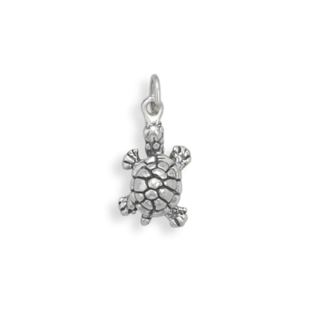 Tiny Turtle Sterling Silver Charm, Made in the USA