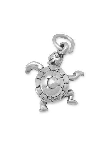 Swimming Turtle Sterling Silver Charm - Made in the USA