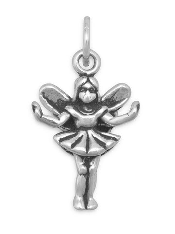 Fairy Girl Charm Sterling Silver - Made in the USA