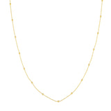 14k Yellow Gold Mini Ball Station Bead Chain - 36 inches