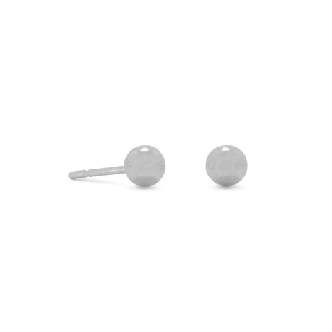 Small Ball Stud Earrings Sterling Silver 4mm diameter