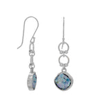 Ancient Roman Glass Earrings Long Drop Handcrafted Sterling Silver