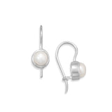 White Cultured Freshwater Pearl Earrings Sterling Silver