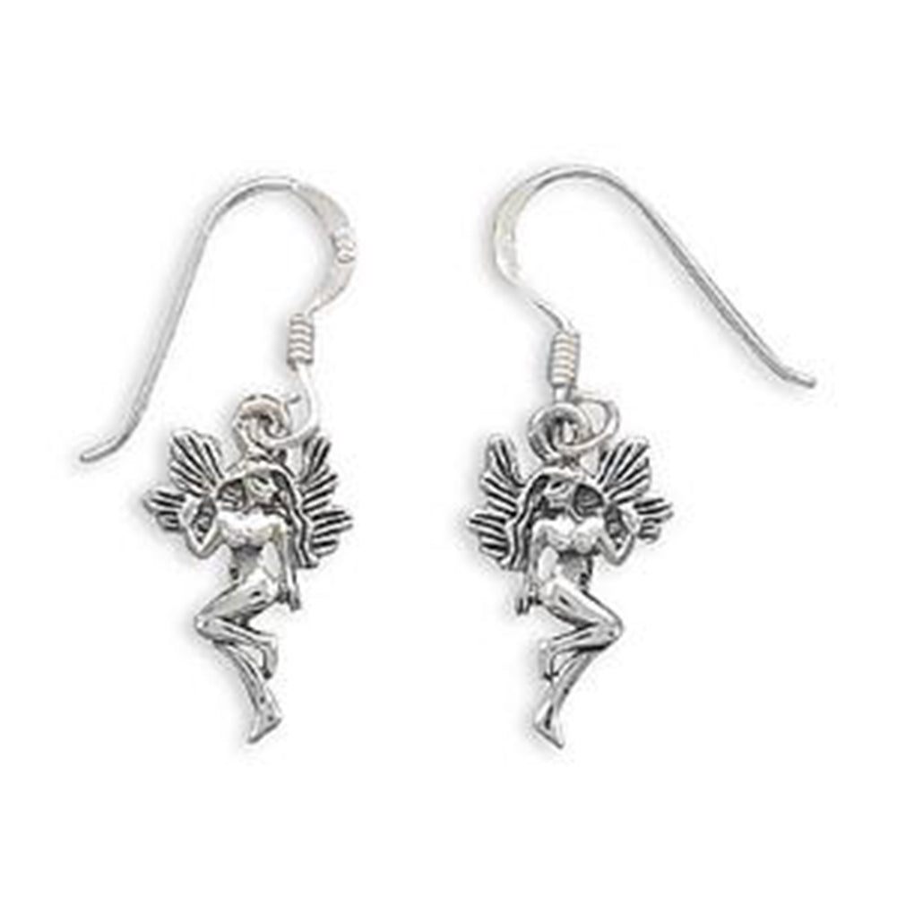Fairy Earrings Antique Finish Sterling Silver