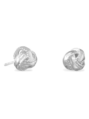 Love Knot Sterling Silver Stud Earrings