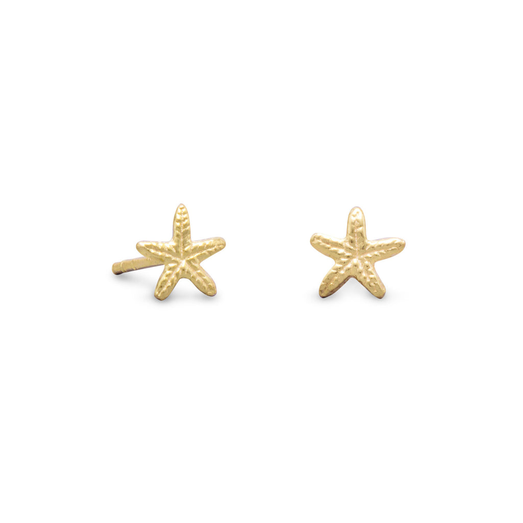 Starfish Stud Post Earrings Gold-plated Sterling Silver